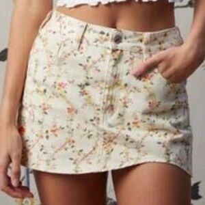 PacSun Yellow Floral Mini Skirt